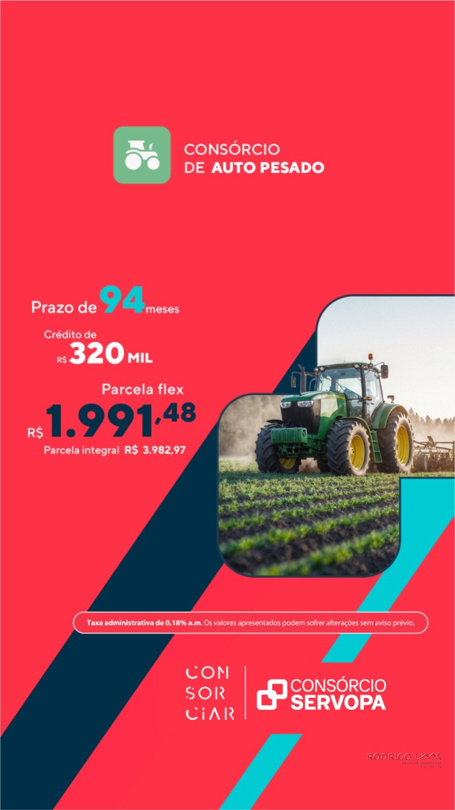Consórcio de trator agrícola com parcelas a partir de R$1.991,48
