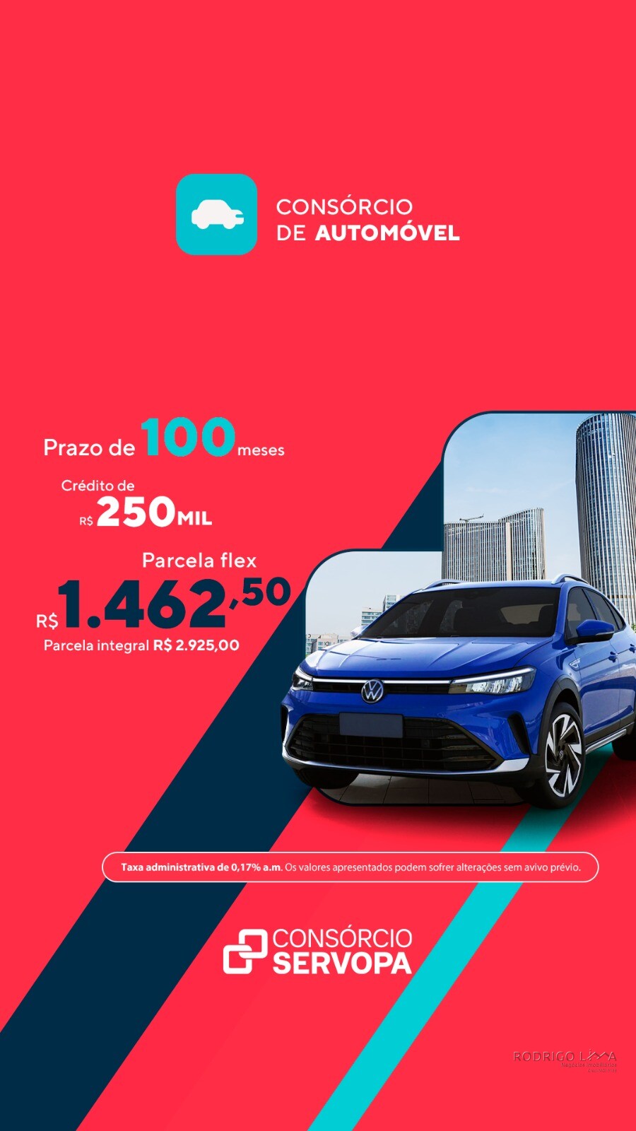 Consórcio de automóvel com parcelas a partir de R$1.462,50