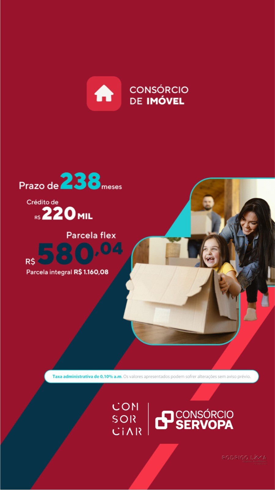 Consórcio de imóvel com parcelas a partir de R$580,04