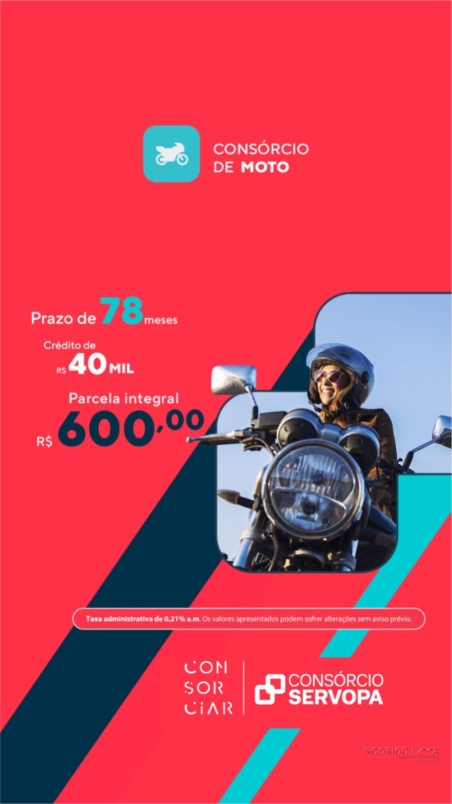 Consórcio de moto com parcelas a partir de R$600,00