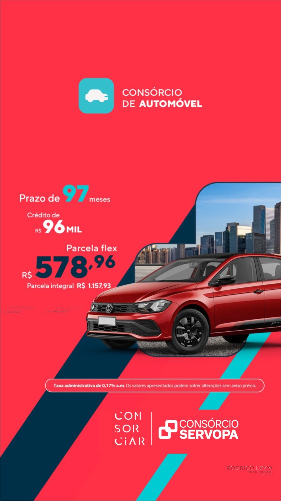 Consórcio de automóvel com parcelas a partir de R$578,96
