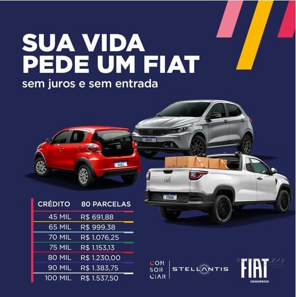 Consórcio de automóvel com parcelas a partir de R$691,88