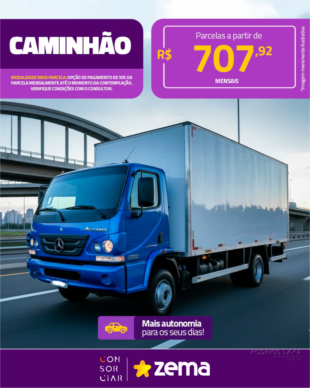 Consórcio de caminhão com parcelas a partir de R$707,52