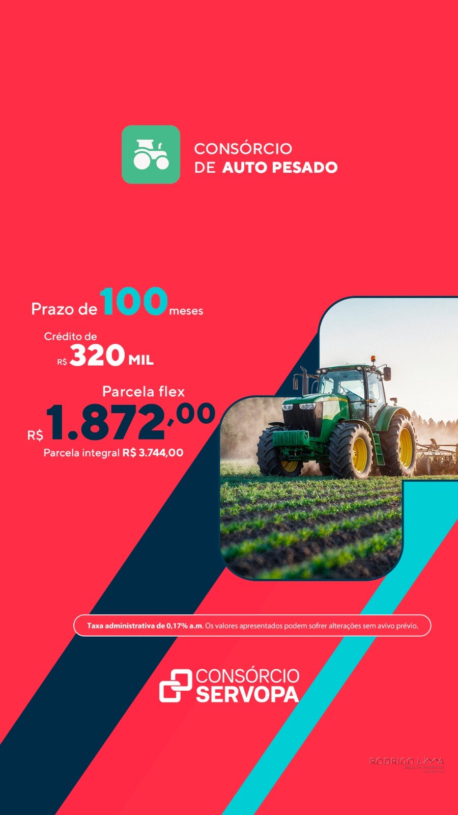 Consórcio de máquinas agrícolas com parcelas a partir de R$1.872,00