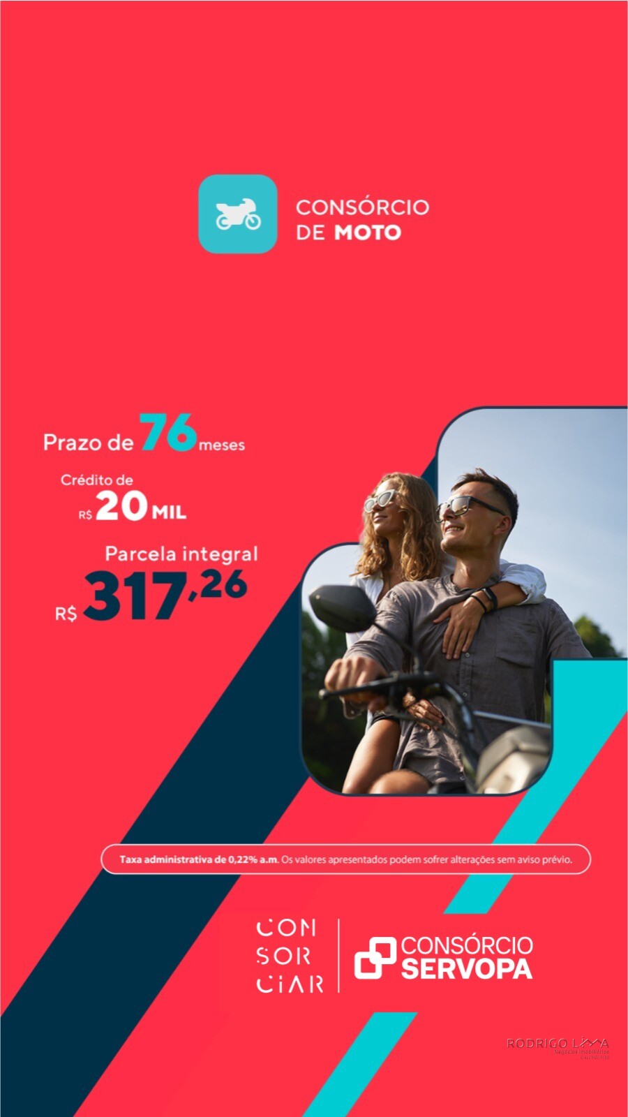 Consórcio de moto com parcelas a partir de R$317,26