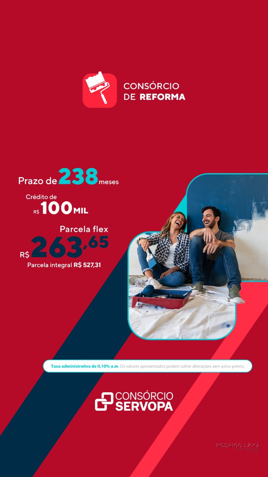 Consórcio de reforma com parcelas a partir de R$263,65