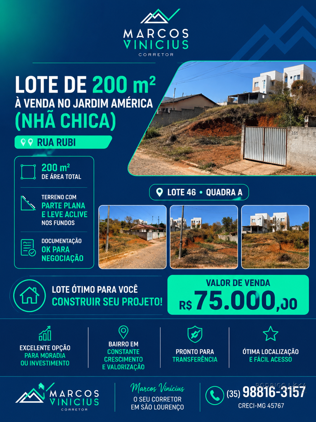 Lote para venda em Carmo de Minas - MG