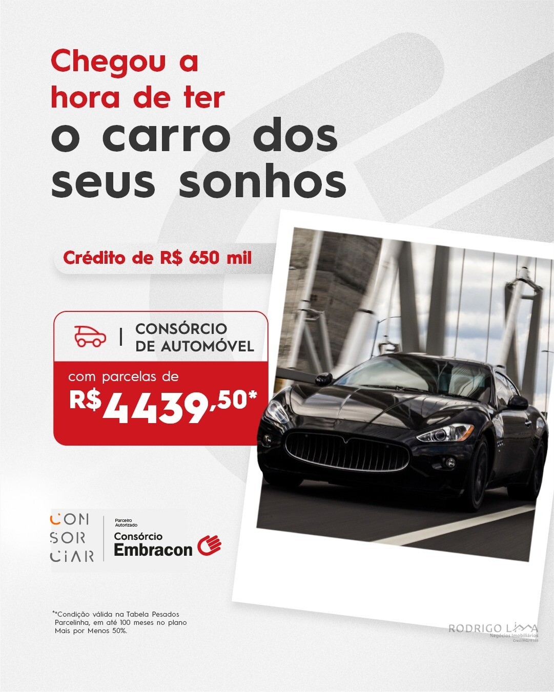 Consórcio de auto com parcelas a partir de R$ 4.439,00