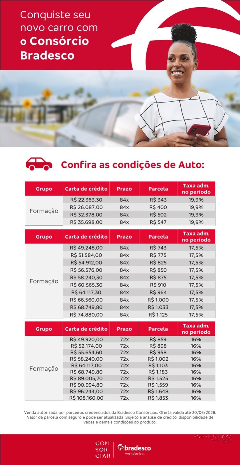 Consórcio de auto com parcelas a partir de R$ 343,00