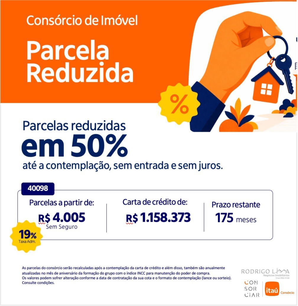Consórcio de imóvel com parcelas a partir de R$ 4.005,00