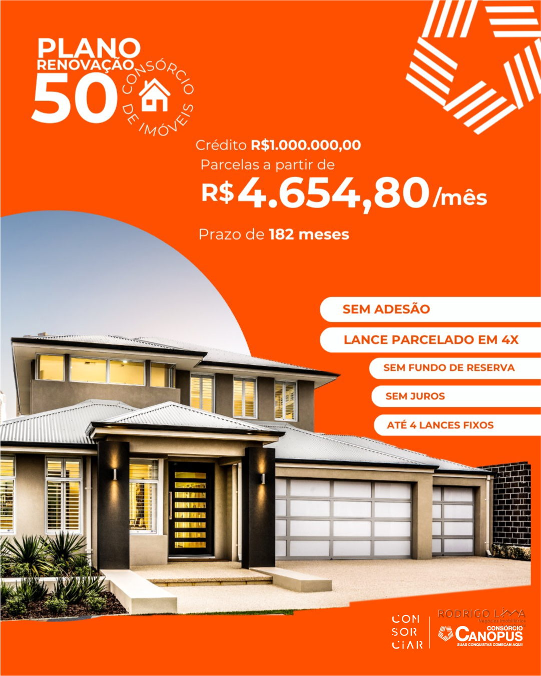 Consórcio imobiliário com parcelas à partir de R$ 4.654,80