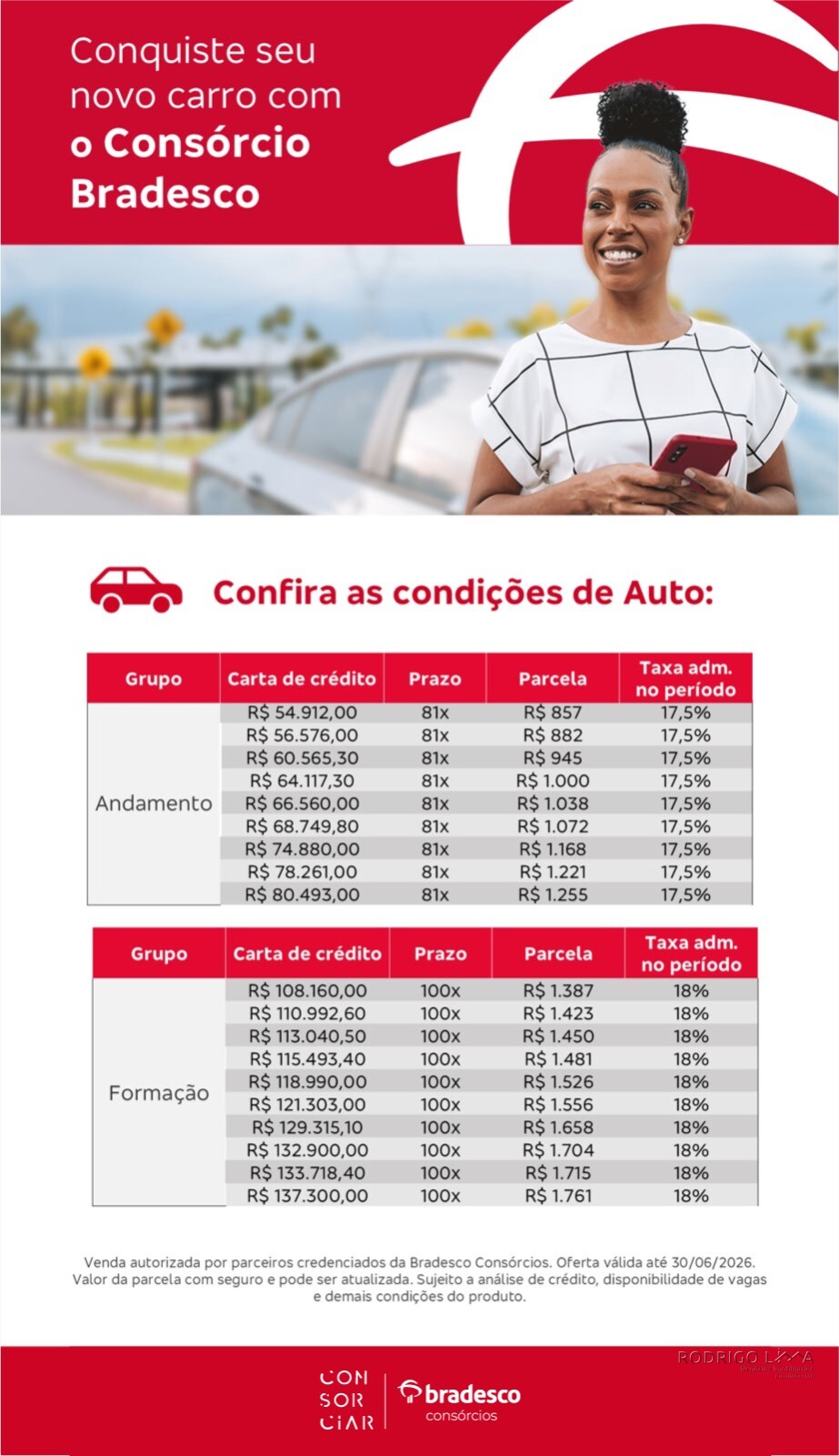 Consórcio de auto com parcelas a partir de R$ 857,00