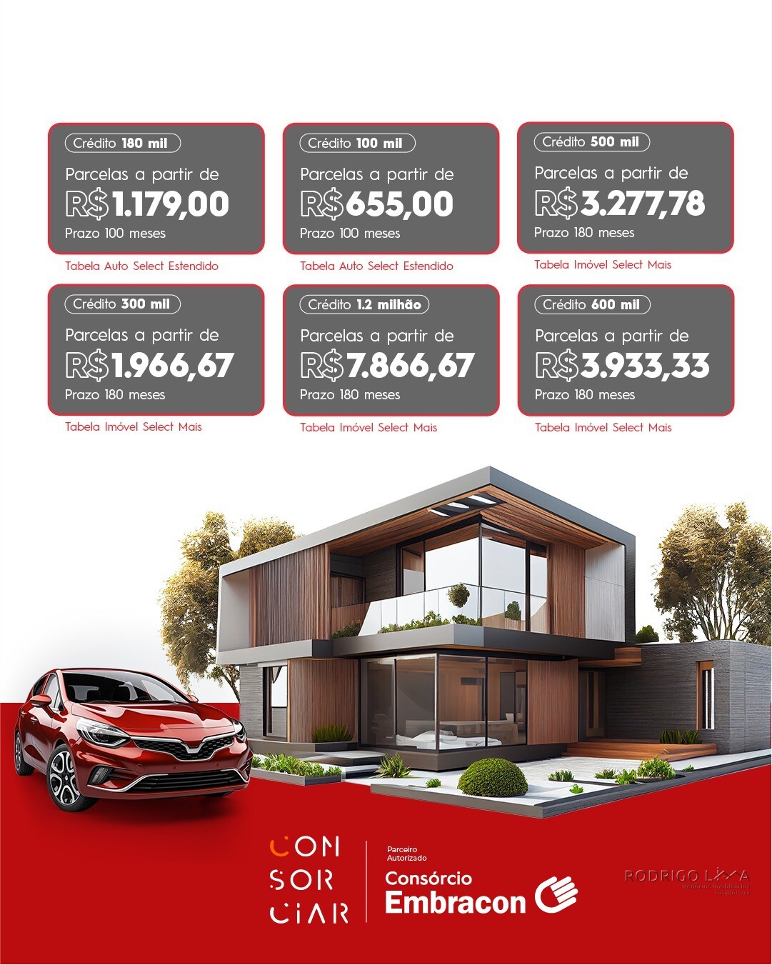 Consórcio de imóvel com parcelas a partir de R$ 1.179,00