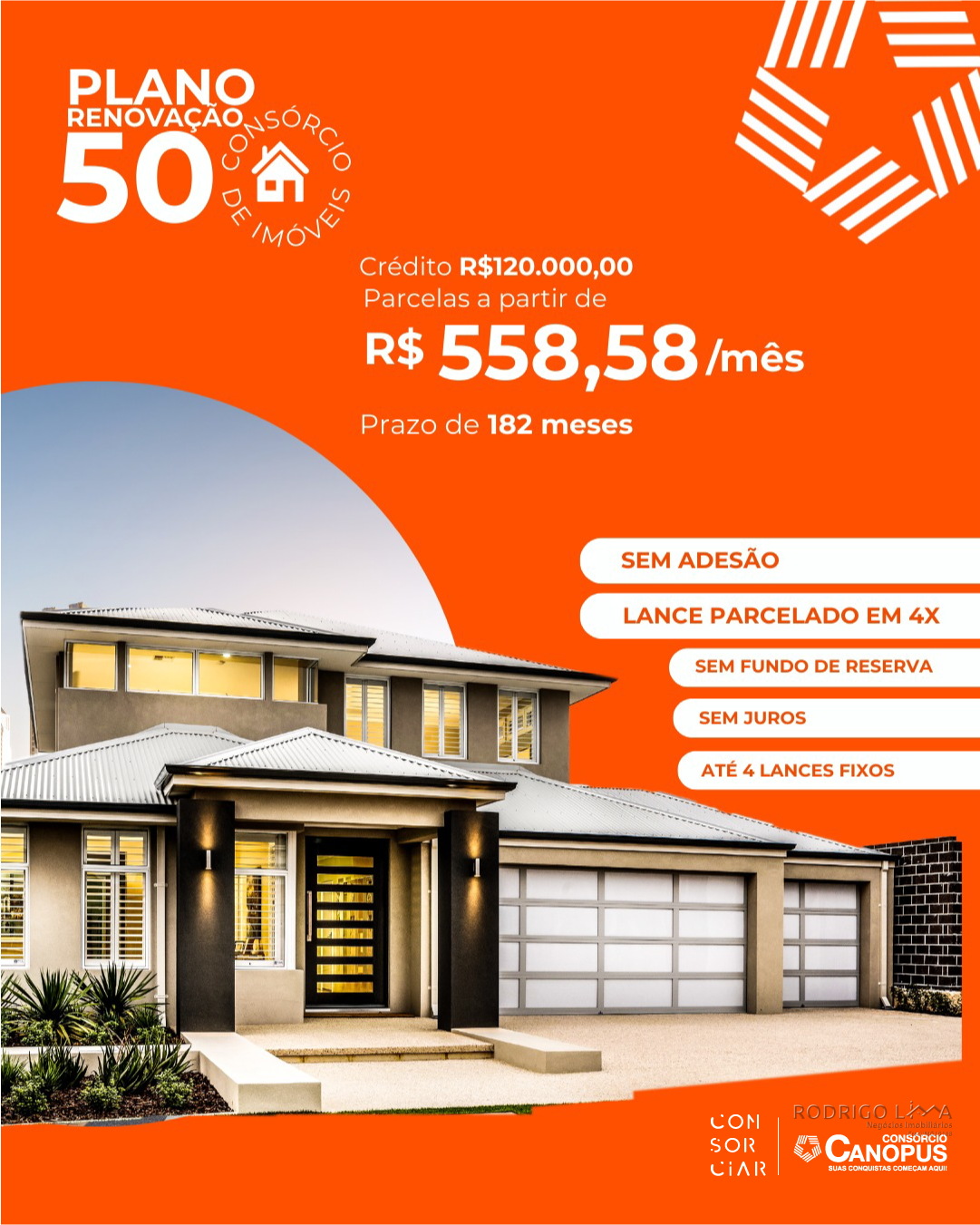 Consórcio imobiliário com parcelas a partir de R$ 558,58