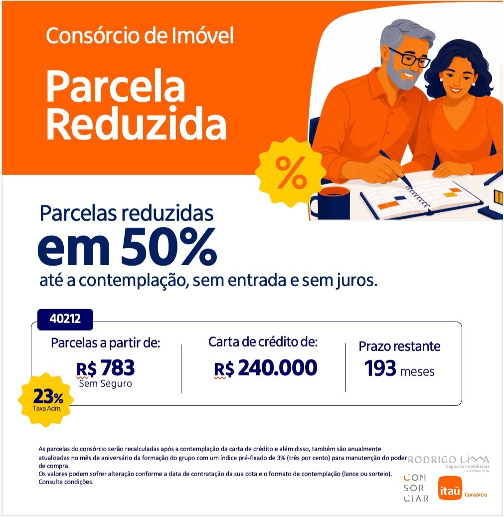 Consórcio de imóvel com parcelas a partir de R$783,00