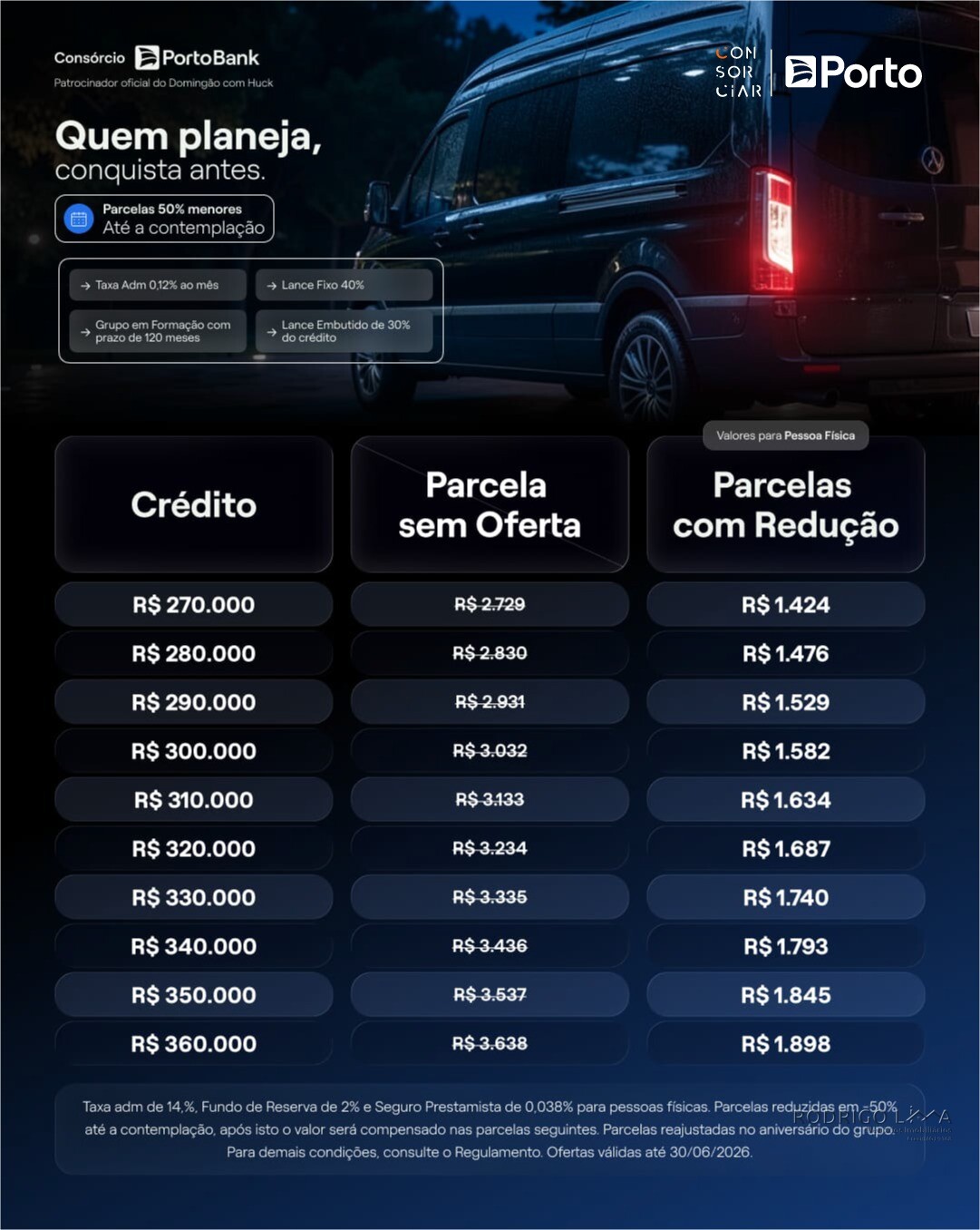 Consórcio de van com parcelas reduzidas a partir de R$1.424,00