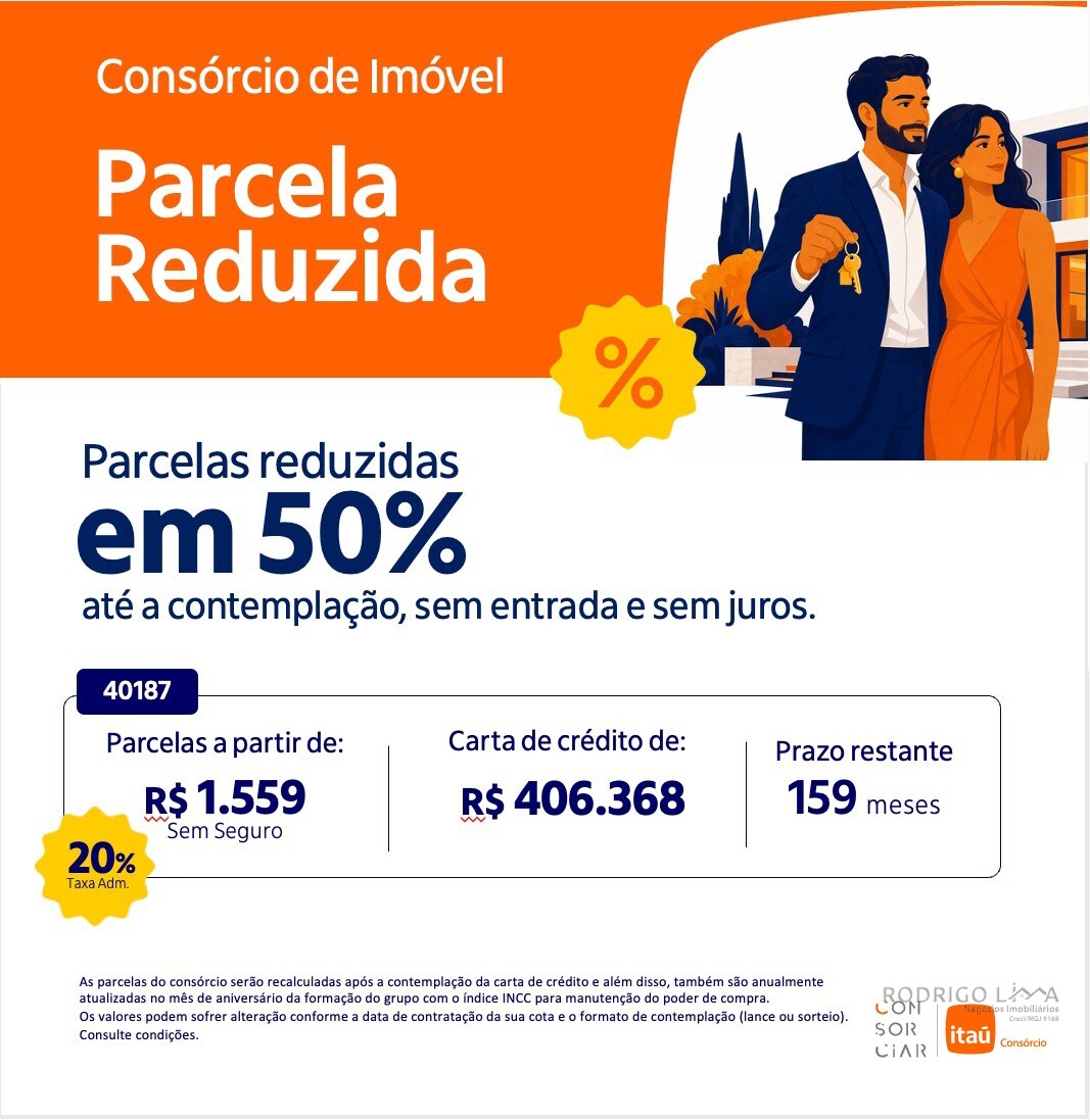 Consórcio de imóvel com parcelas a partir de R$1.559,00